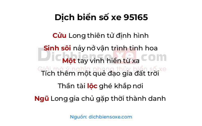 Dịch thơ biển số 95165