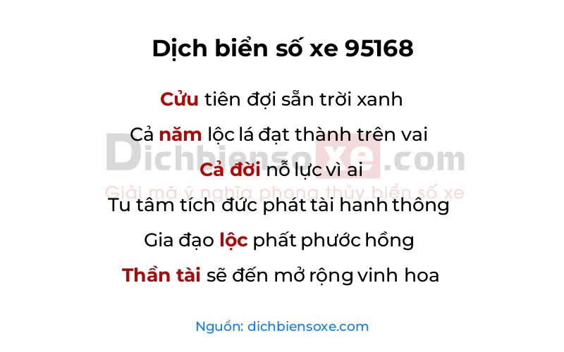 Dịch thơ biển số 95168