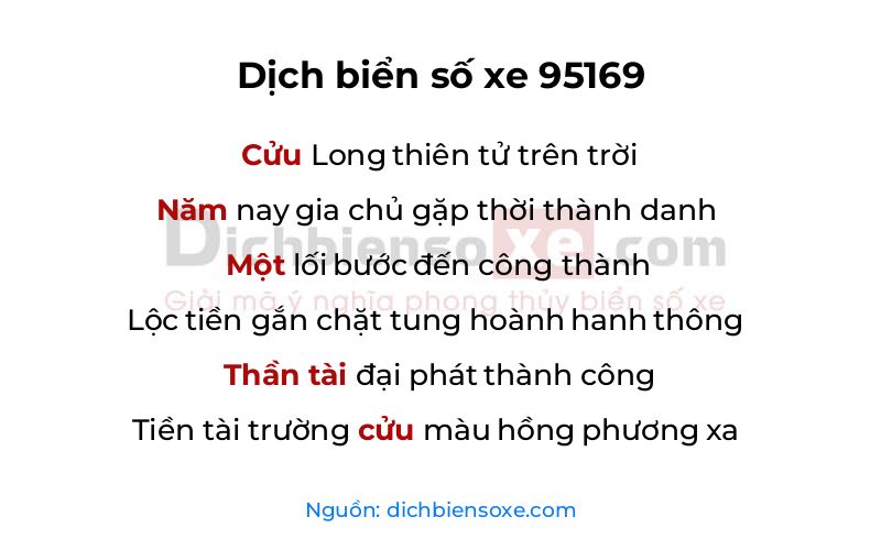 Dịch thơ biển số 95169