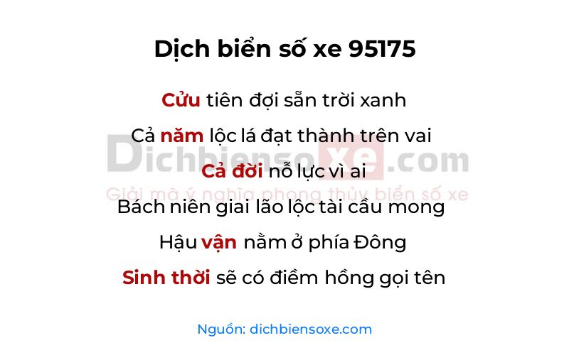 Dịch thơ biển số 95175