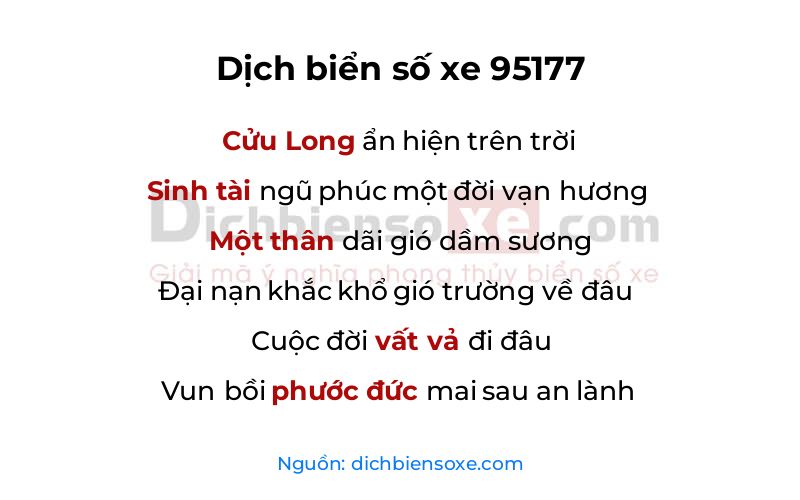 Dịch thơ biển số 95177