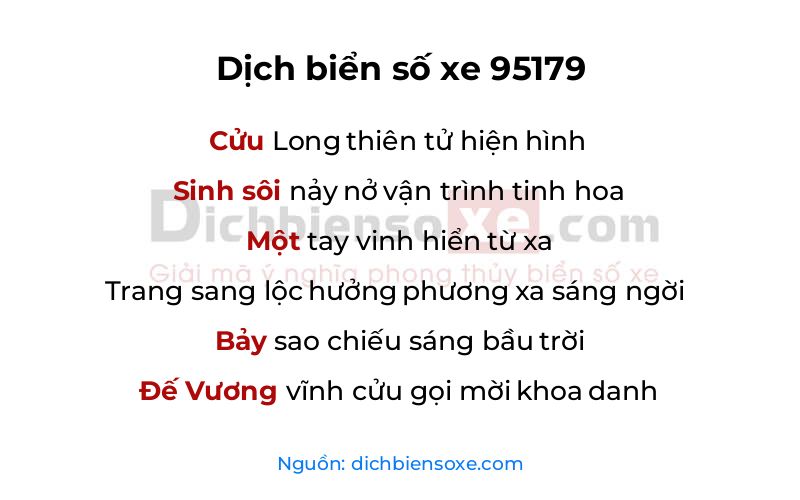 Dịch thơ biển số 95179