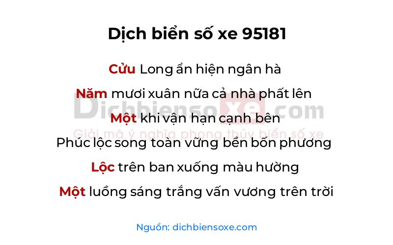 Dịch thơ biển số 95181