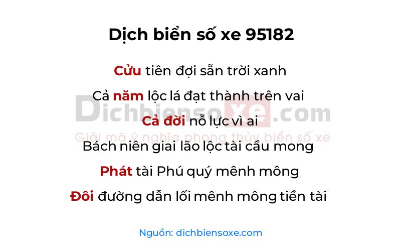 Dịch thơ biển số 95182