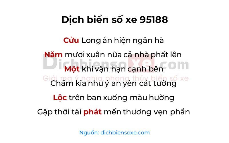 Dịch thơ biển số 95188