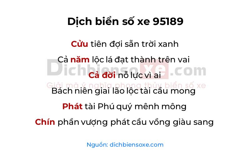 Dịch thơ biển số 95189