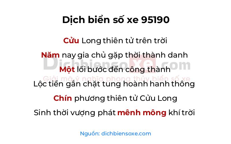 Dịch thơ biển số 95190