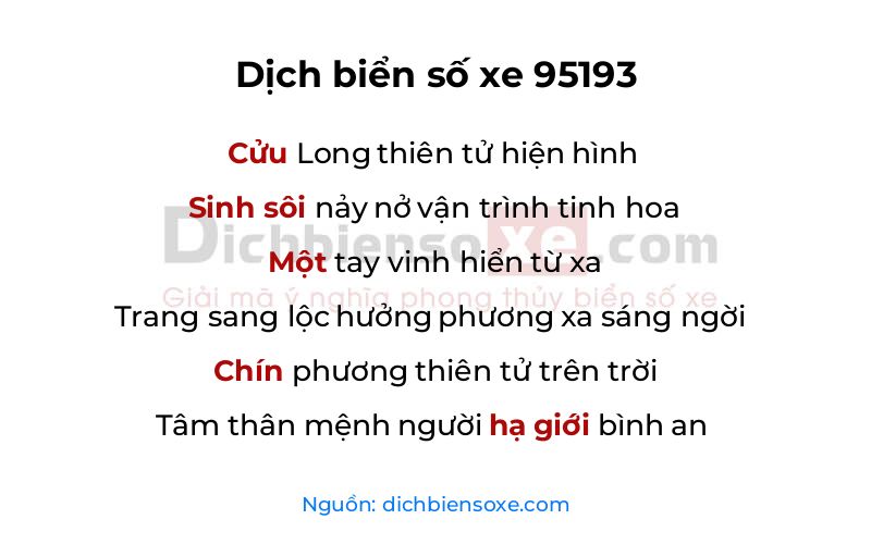 Dịch thơ biển số 95193