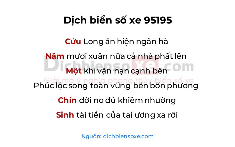 Dịch thơ biển số 95195