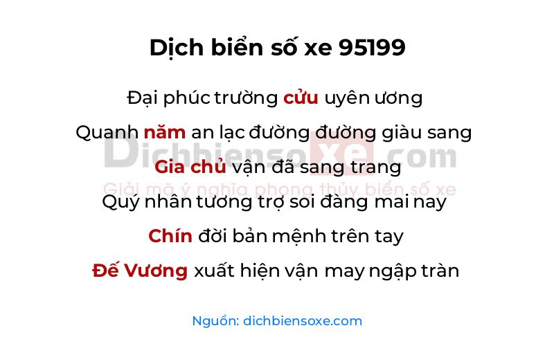 Dịch thơ biển số 95199