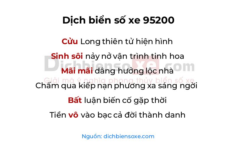 Dịch thơ biển số 95200