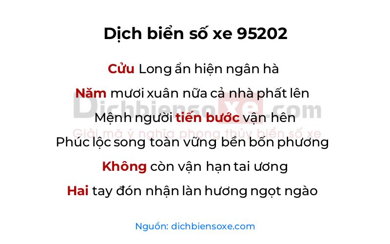 Dịch thơ biển số 95202