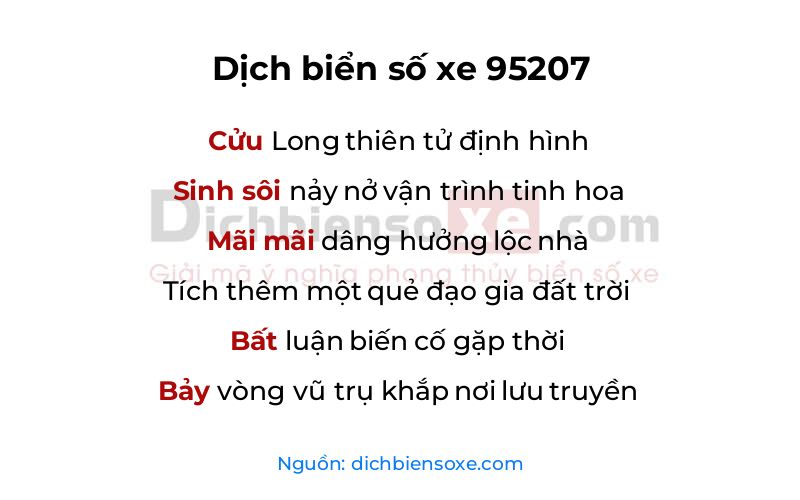 Dịch thơ biển số 95207