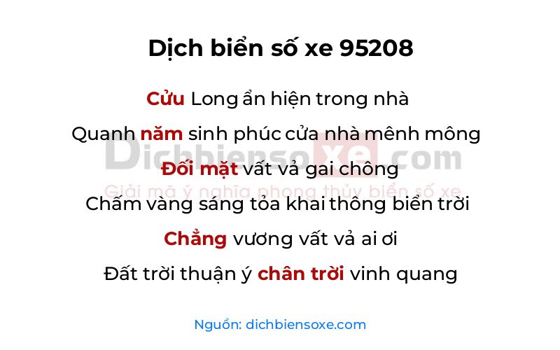 Dịch thơ biển số 95208