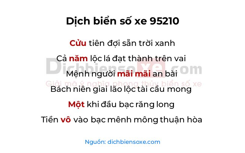 Dịch thơ biển số 95210