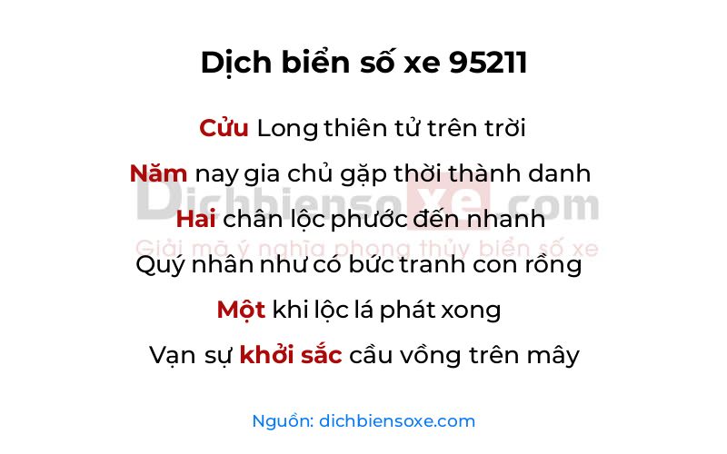 Dịch thơ biển số 95211