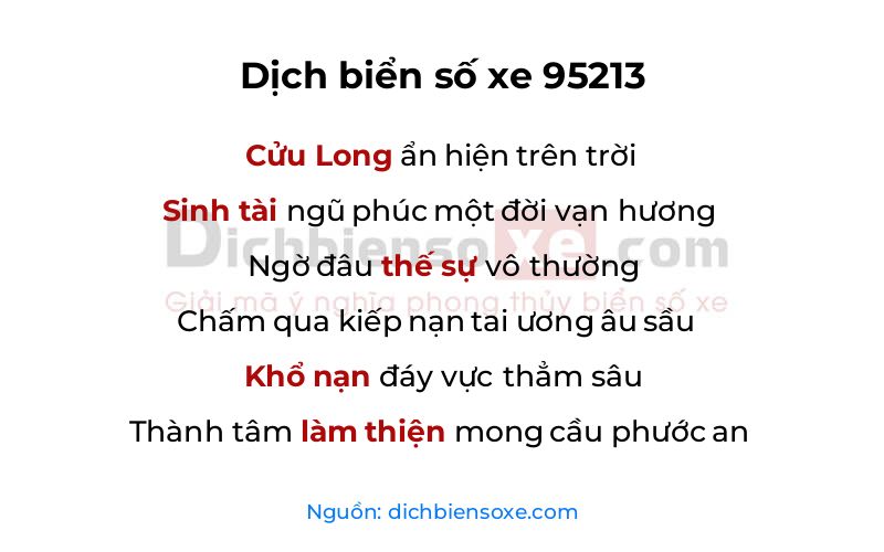 Dịch thơ biển số 95213