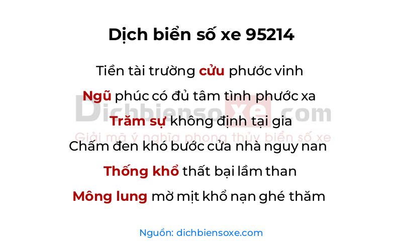 Dịch thơ biển số 95214