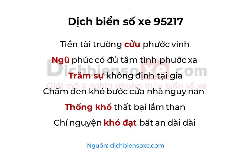 Dịch thơ biển số 95217