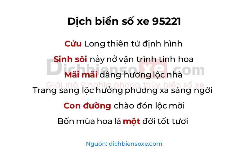 Dịch thơ biển số 95221