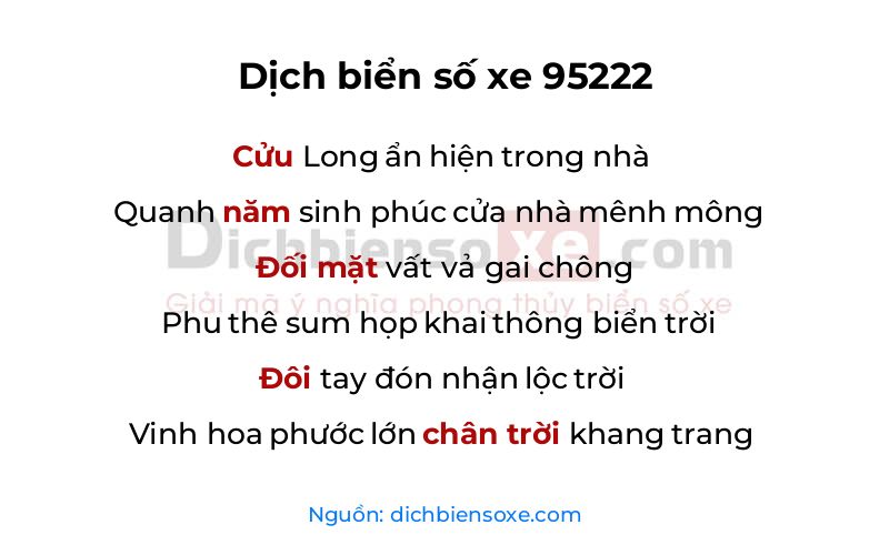 Dịch thơ biển số 95222