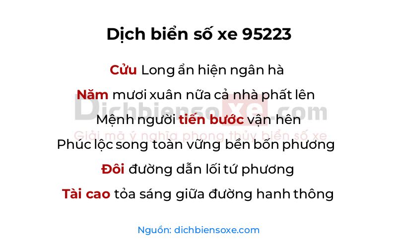 Dịch thơ biển số 95223