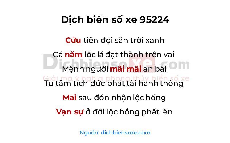 Dịch thơ biển số 95224