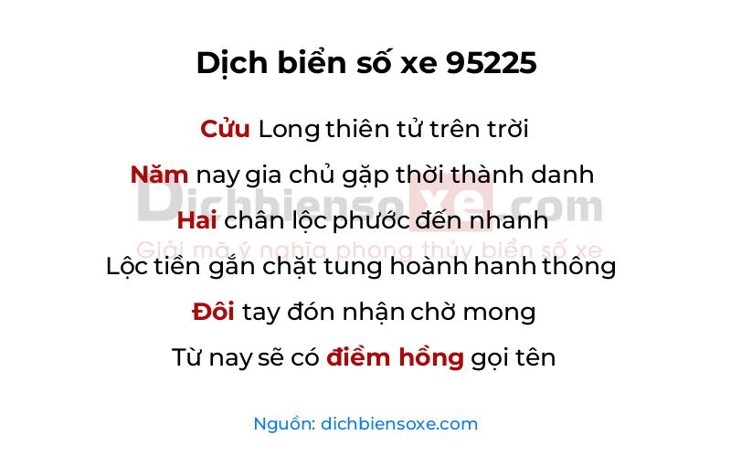 Dịch thơ biển số 95225