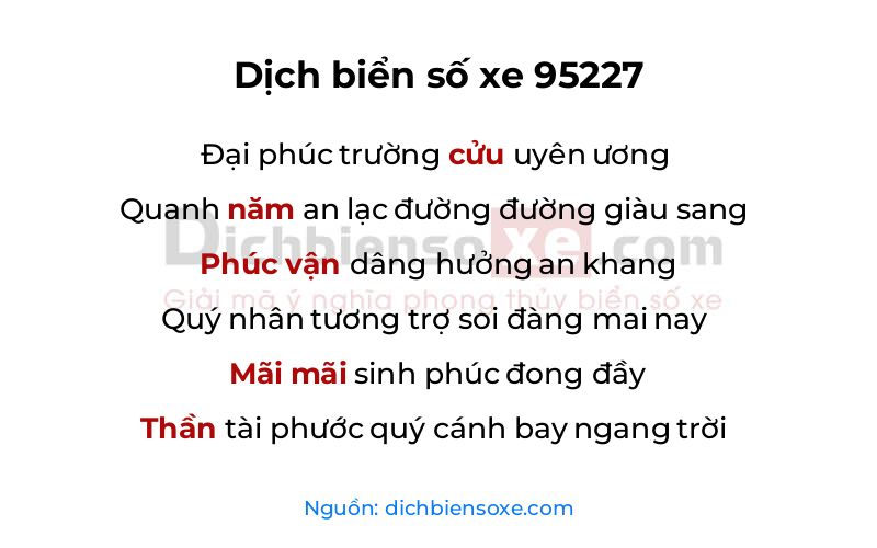 Dịch thơ biển số 95227