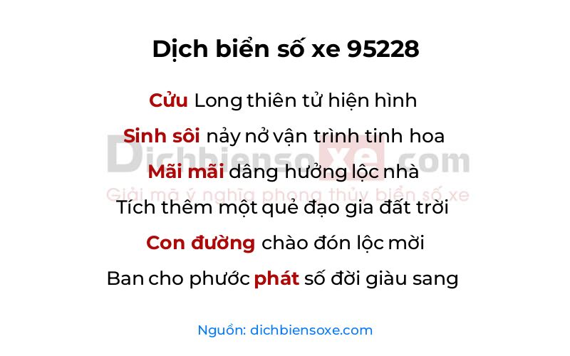 Dịch thơ biển số 95228