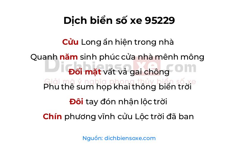 Dịch thơ biển số 95229