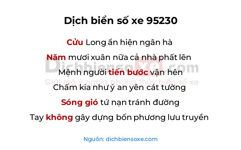 Dịch thơ biển số 95230