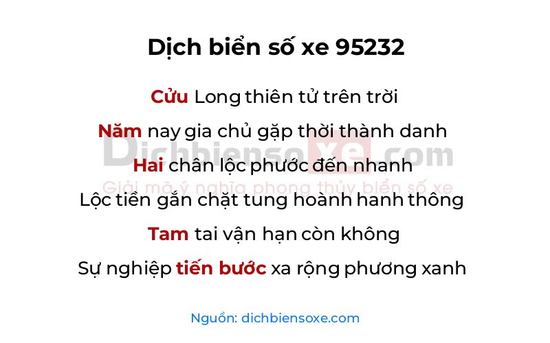 Dịch thơ biển số 95232