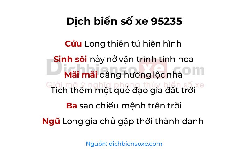 Dịch thơ biển số 95235