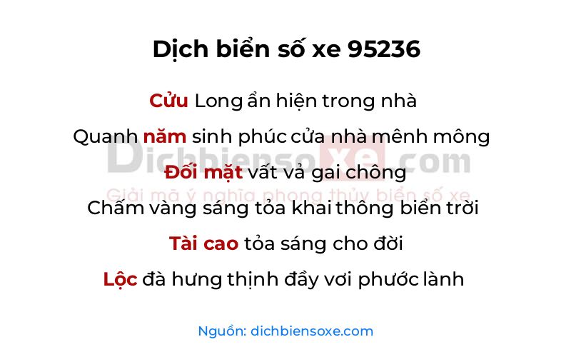 Dịch thơ biển số 95236