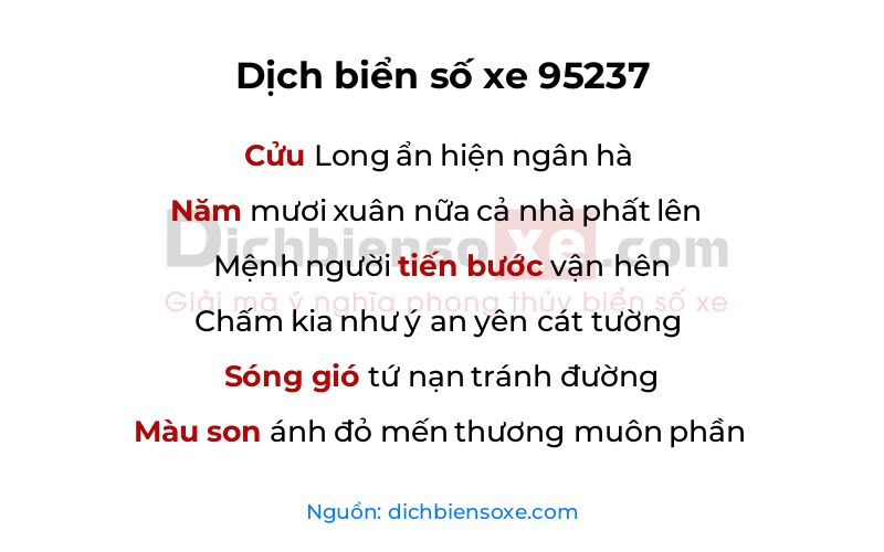 Dịch thơ biển số 95237