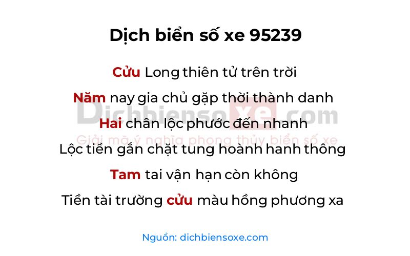 Dịch thơ biển số 95239