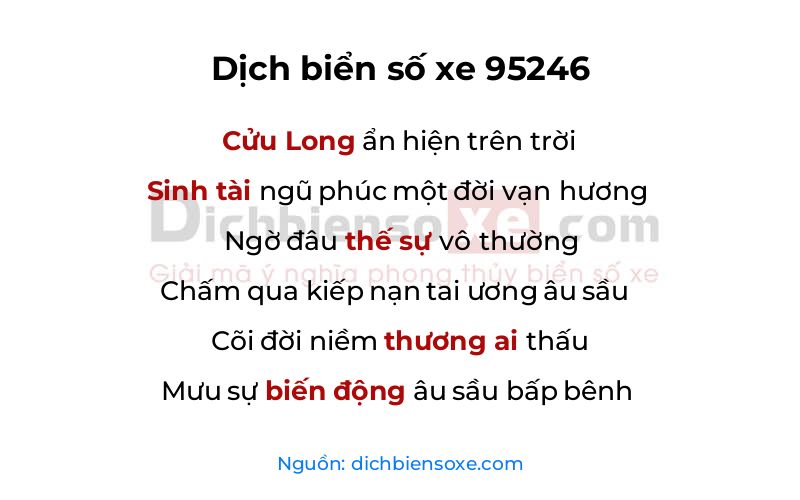 Dịch thơ biển số 95246