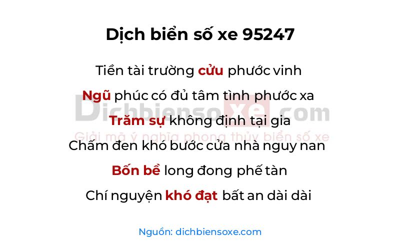 Dịch thơ biển số 95247