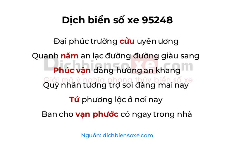 Dịch thơ biển số 95248