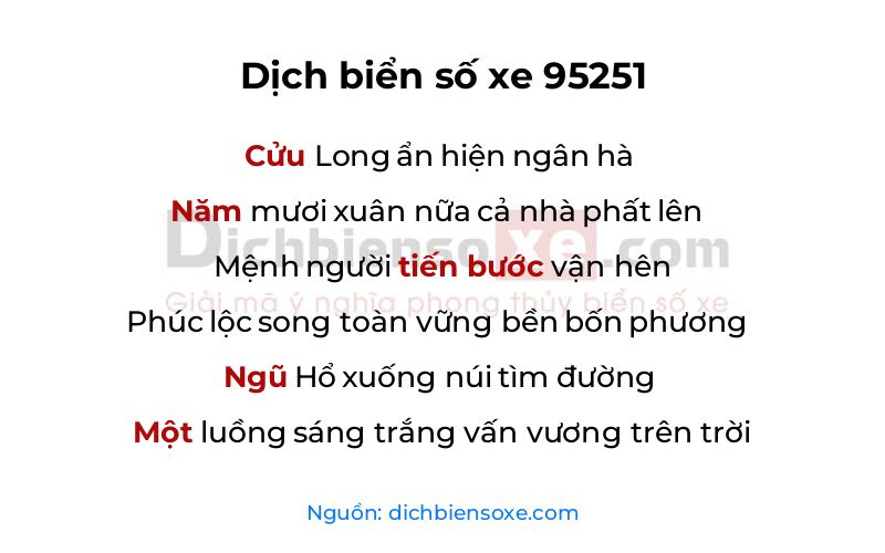 Dịch thơ biển số 95251