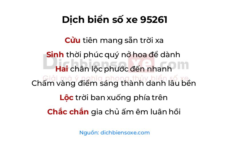 Dịch thơ biển số 95261