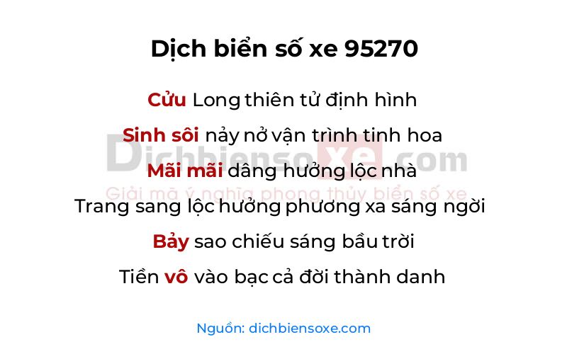 Dịch thơ biển số 95270