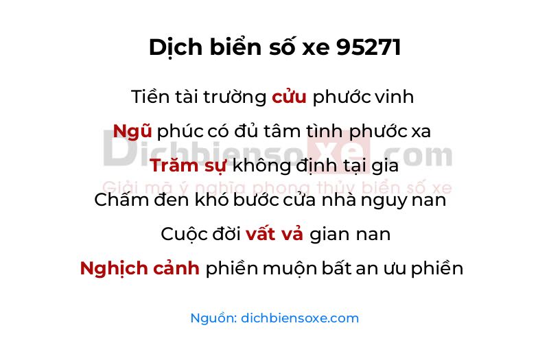 Dịch thơ biển số 95271