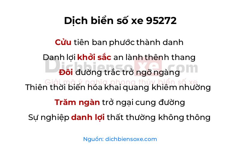 Dịch thơ biển số 95272