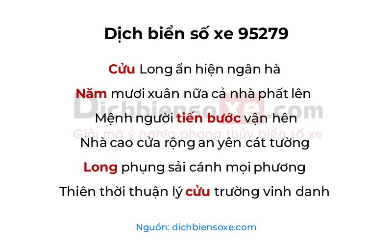 Dịch thơ biển số 95279