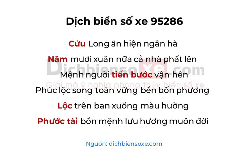 Dịch thơ biển số 95286