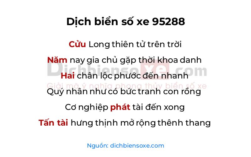 Dịch thơ biển số 95288
