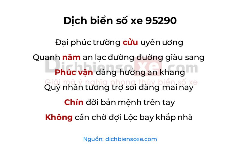 Dịch thơ biển số 95290