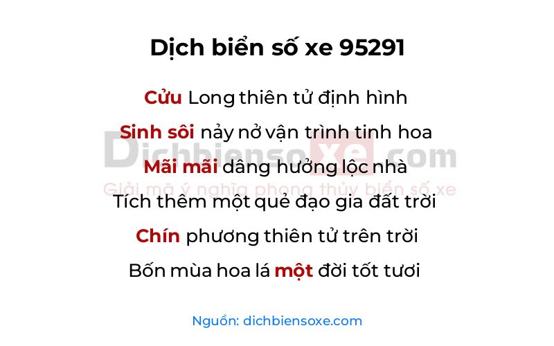 Dịch thơ biển số 95291